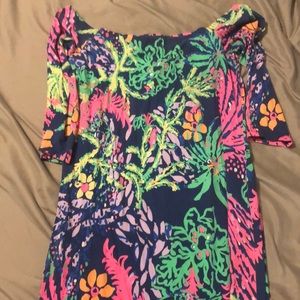 Tropical off shoulder dress